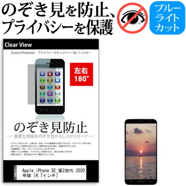 1日 ポイント5倍 Apple iPhone SE 第2世代 2020年版 [4.7インチ] 機種で使える のぞき見防止 覗き見防止 左右2方向 プライバシー 保護フィルム ブルーライトカット 反射防止 キズ防止 メール便送料無料