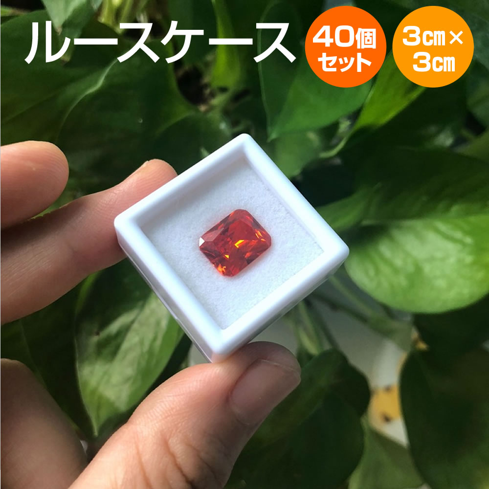 ルースケース 3cm 白色 40個セット プラケース 宝石箱 ジュエリーケース ディスプレイケース 小物入れ 白 40個セット