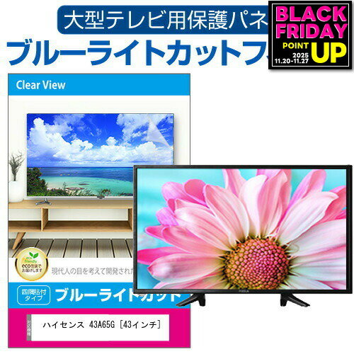 ハイセンス 43A65G [43インチ] 液晶テレビ保護パネル 43型 ブルーライトカット テレビ保護パネル 43インチ 保護 フィルム 画面 モニター 破損 防止 有機ELテレビ UV 保護 テレビガード 薄型 カバー jgs bgt 互換品