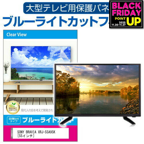 SONY BRAVIA XRJ-55A95K [55インチ] 液晶テレビ保護パネル 55型 ブルーライトカット テレビ保護パネル 55インチ 保護 フィルム 画面 モニター 破損 防止 有機ELテレビ UV 保護 テレビガード 薄型 カバー メール便送料無料 jgs bgt 互換品 有償交換保証付き