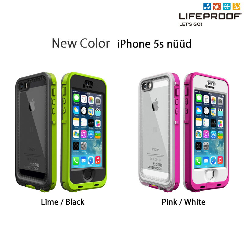 caseplayは【LIFEPROOF】の正規代理店です。防水 防塵 耐衝撃 防水ケース iPhone5s iphone5s 海 プール スポーツ カバー【ご予約】【360日延長保証サービス】【LifeProof】 iPhone5/5s nuud Blaze Pink Dark Lime