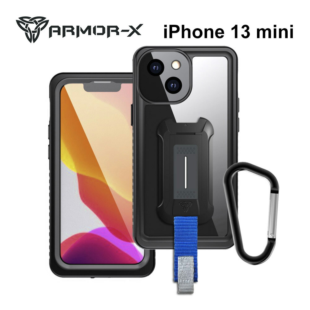 【正規代理店】 ARMOR-X iPhone13 mini ケース 防水 Waterproof Protective Case iPhoneケース スマホ スマートフォン クリア 透明 カバー 保護 耐衝撃性 ストラップ IP68 ホルダー マグネット ジム スポーツ