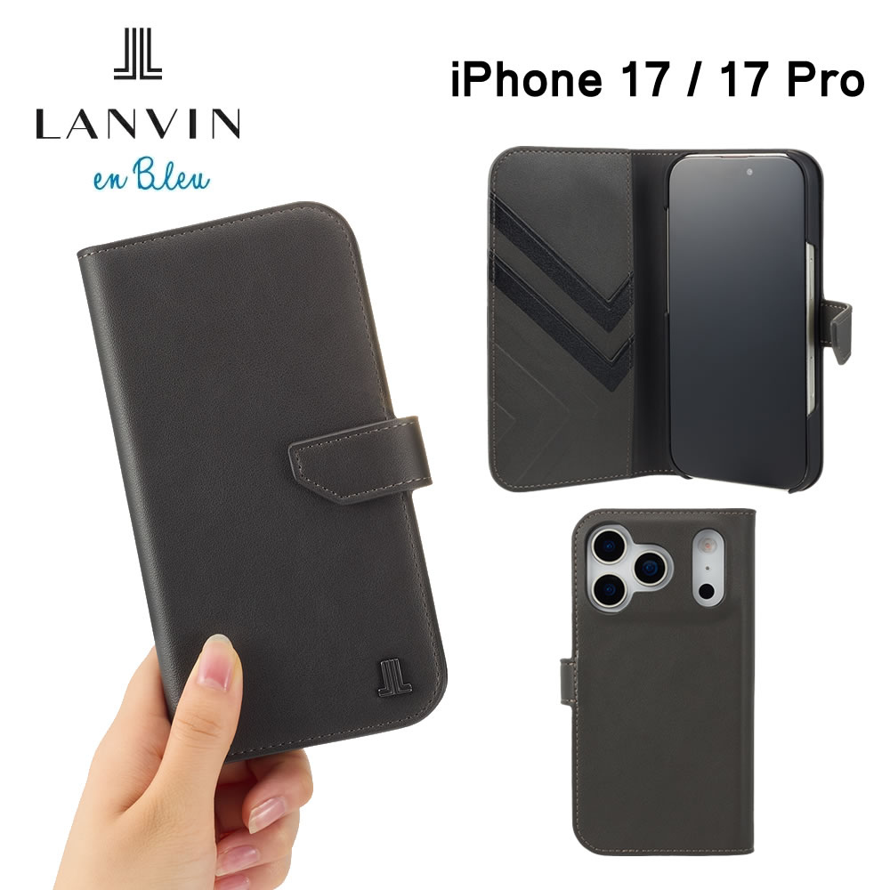 LANVIN COLLECTION Folio Case Double Lined for MagSafe for iPhone17 17Pro iPhoneケース スマホケース カバー アイフォン ブランド おしゃれ かわいい