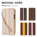 マイケル・コース スマホケース レディース 【正規代理店】 マイケルコース iPhone13 スマホケース Magsafe対応 MICHAEL KORS FOLIO CASE STRIPE WITH TASSEL CHARM iPhone iPhoneケース アイフォン ブランド スマホ ケース 手帳 手帳型ケース