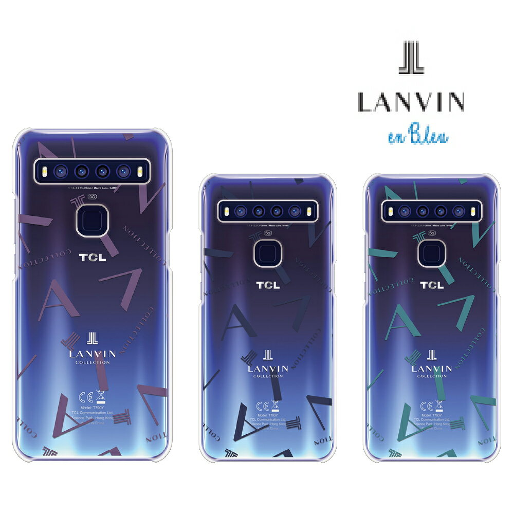  スマホケース TCL 10 5G LANVIN COLLECTION CLEAR CASE TYPOGRAPHY ランバン ケース カバー クリアケース 透明 ブランド おしゃれ バックケース 大人 女性 高級感