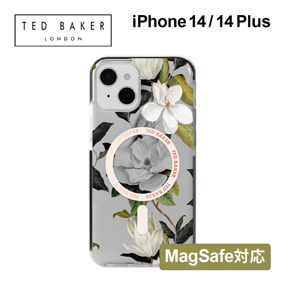 Ted Baker テッドベーカー iPhone14 14Plus 用ケース Anti-shock Case Magsafe対応 クリアタイプ 耐衝撃性 スマホケース 正規代理店 アイフォン ケース カバー ブランド クリアケース 花柄 おしゃれ かわいい 保護 女性 彼女