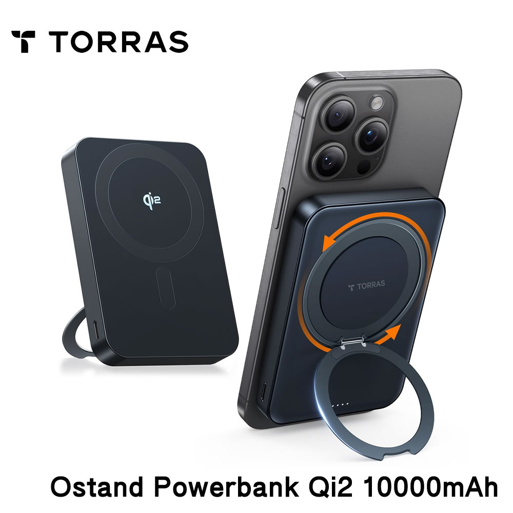 Torras - Ostand Powerbank Qi2 10000mAh [ Black ] ®Ŵ ޥ۽Ŵ ӽŴ iPhone  ...
