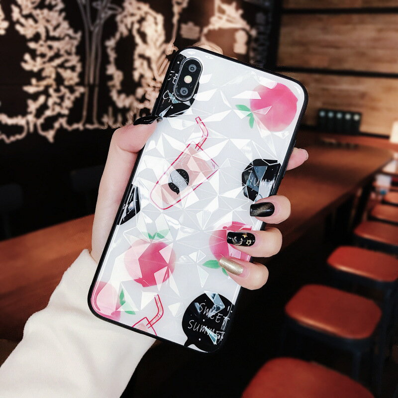 【在庫処分】 iPhoneケース 人気 ブランド 女子 大人かわいい 韓国 ピーチ 桃 果物 シンプル 割れない レディース キラキラ エレガント おしゃれ おもしろ ピンク 派手 個性的 スウィート 3D ダイヤモンド クリスタル 衝撃吸収 7 8 Plus X XS XR XSMax SE 第二世代