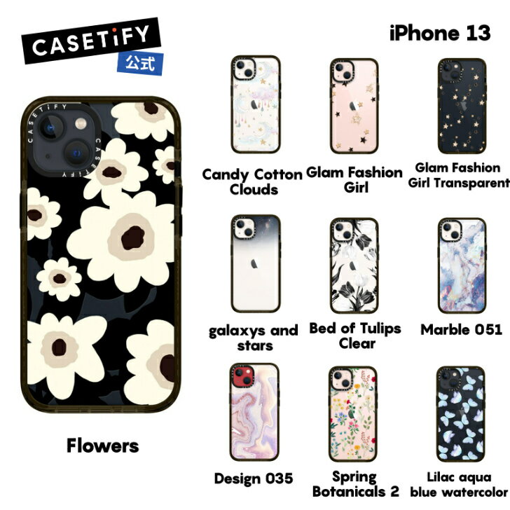 【公式】CASETiFY iPhone13 インパクトケース クリア ブラック クリア フロスト Bed of Tulips Clear Black Pug Lift Pastel Waves Rainbow Color Wheel iPhoneケース iPhone13 耐衝撃 保護ケ…