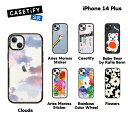 【公式】CASETiFY iPhone 14Plus インパクトケース クリア ブラック クリア フロスト Casetify Bunnies by foxy illustrations Flowers Rainbow Color Wheel PP-0008 iPhoneケース iPhone 14Plus 耐衝撃 保護ケース 透明