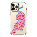 【公式】 CASETiFY iPhone 13ProMax インパクトケース クリア ブラック クリア フロスト Tiger Pink With Blue Aries Moross Sticker Girl and coffee iPhoneケース iPhone 13ProMax 耐衝撃 保護ケース 透明