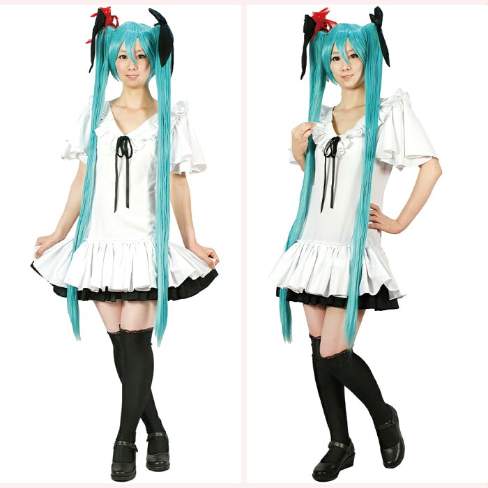 初音ミク ワールドイズマイン 髪飾り付き コスプレ衣装