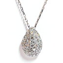 ペンダント プラチナドロップ　ダイヤモンドパヴェ　ペンダントネックレス　ペアシェープ　pt900/850 しずくDROP DIAMOND PAVE PENDANT NECKLACE【楽ギフ_包装】