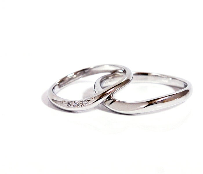 ハードプラチナペアリング2本製作　Uラインバックサイドシークレットハートメンズ＆レディースpt950　ペアリング マリッジリング結婚指輪 3