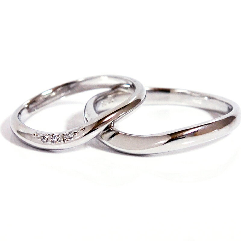 ハードプラチナペアリング2本製作　Uラインバックサイドシークレットハートメンズ＆レディースpt950　ペアリング マリッジリング結婚指輪 1