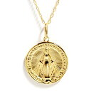 マリア　レリーフコイン　ラウンドペンダント イエローK10YG maria relief coin round pendant necklace クリスマス