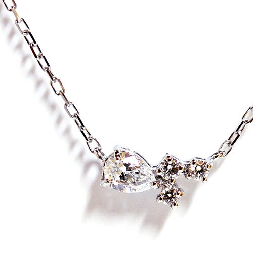 プラチナ ミックスダイヤモンド ペンダントネックレス ペアシェープ ラウンド ミックス pt900/850 DIAMOND PENDANT NECKLACE