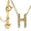 イニシャルペンダント Hダイヤモンド イニシャルペンダント ネックレス K18WG K18YG ホワイトゴールド イエローゴールド H-initial pendant necklace