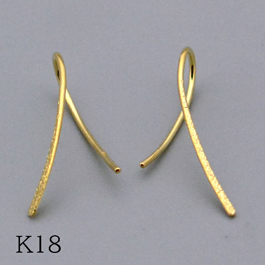 ドロップセミフープピアス スターダスト K18 イエローゴールド