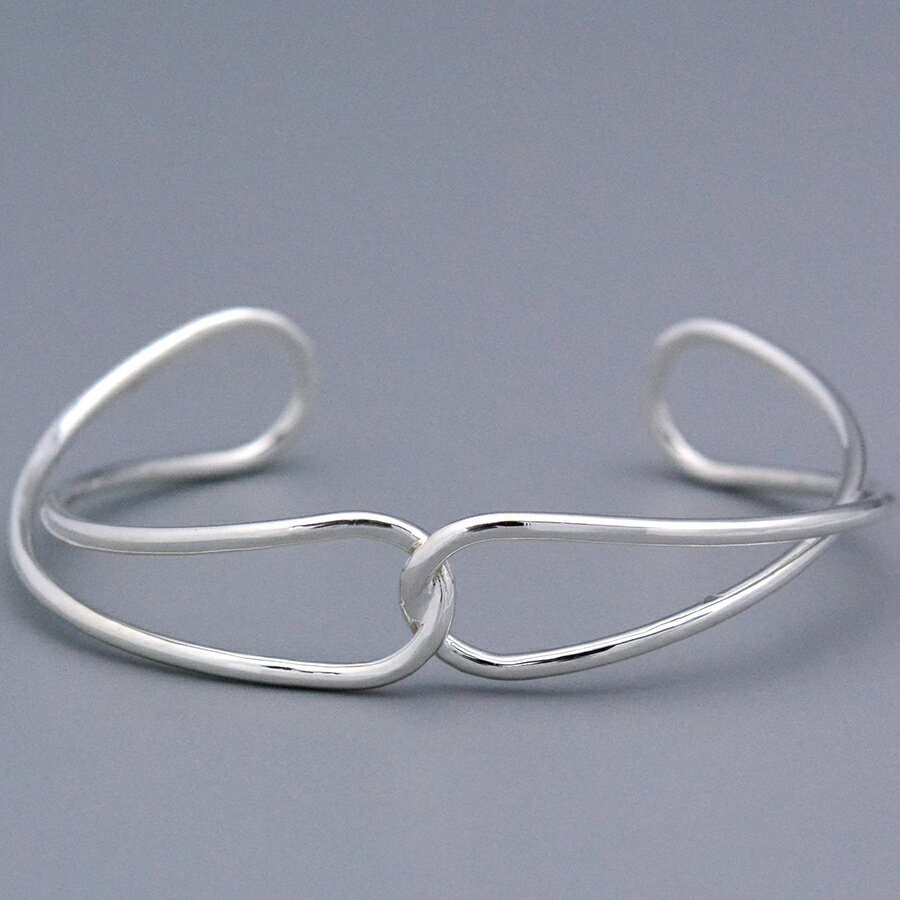 シルバーsv925バングル リボンツイスト レディース