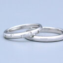 ドットダイヤモンドシークレットハートペアリングハードプラチナ 2本製作pt950マリッジリング結婚指輪