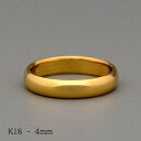 KOUMARUリングK18ゴールド製作甲丸4mmメンズ&レディースペアリングマリッジリングファッションアイテムから結婚指輪までジェンダーレスなスタンダード