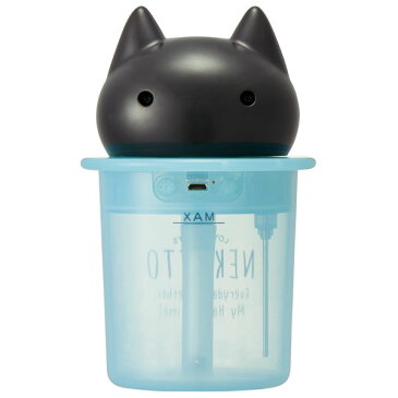 光る卓上ダイカットミスト加湿器●ねこっと-NEKOTTO-●//乾燥 ケア 保湿 対策 うるおい 超音波 USB給電式 ライト LED デスク 寝室 オフィス 卓上 キャラクター かわいい 猫 ネコ//