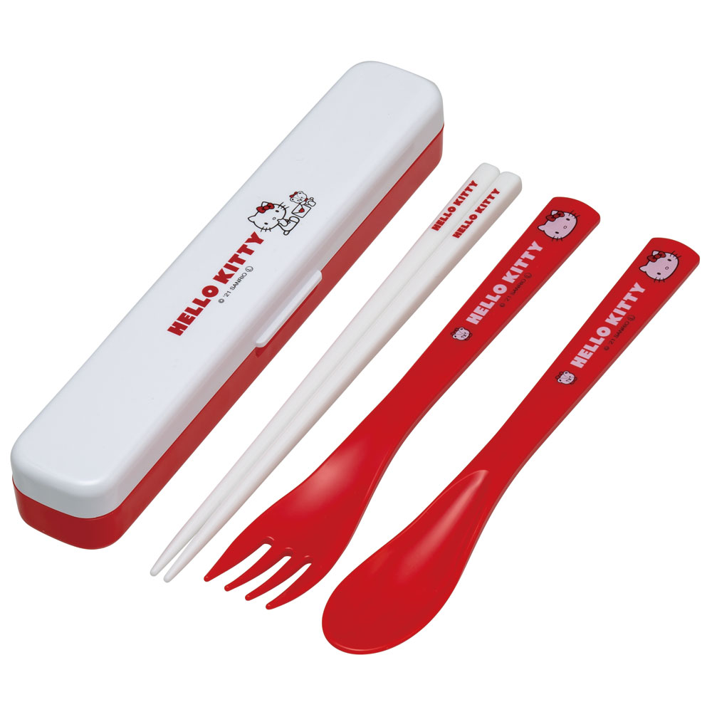 [〜8月11日まで P20倍]スプーン フォーク セット 大人 ケース 日本製 カトラリーセット プラスチック スケーター TAc1AG【食器 食洗機対応 携帯 箸 大人 お弁当 おしゃれ トリオセット トリオキティ タイニーチャム ハローキティ 女の子】のサムネイル