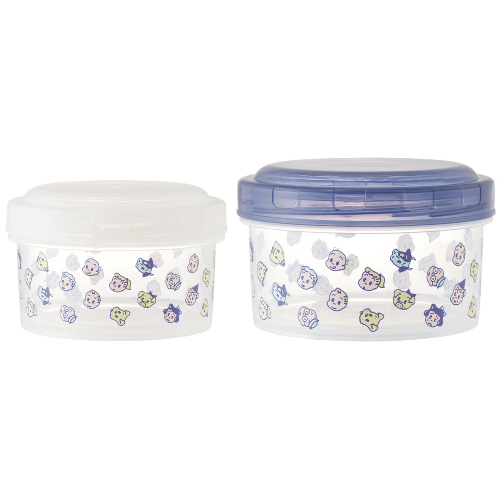 スケーター ラウンド型 フード コンテナー S/Mセット　オサムグッズ フェイス ちらし　ランチ ボックス お弁当箱 ケース 保存 容器 小物入れ 2個セット サイズ違い ふわっとフタ ふんわり ドーム型 丸型 収納 RFC2Sのサムネイル