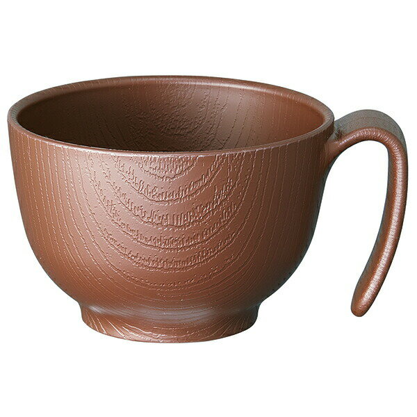 木目持ちやすい茶碗 ハンドル付370ml ブラウン 茶色 お茶碗 茶碗 ご飯椀 お椀 プラスチック 軽い 丈夫 電子レンジ対応 食洗機対応 【木目調 サポート ...