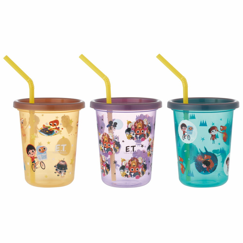 ストロー付きタンブラー 3個セット プラスチック 蓋付きコップ ふた付きコップ スケーター SIH3 ...