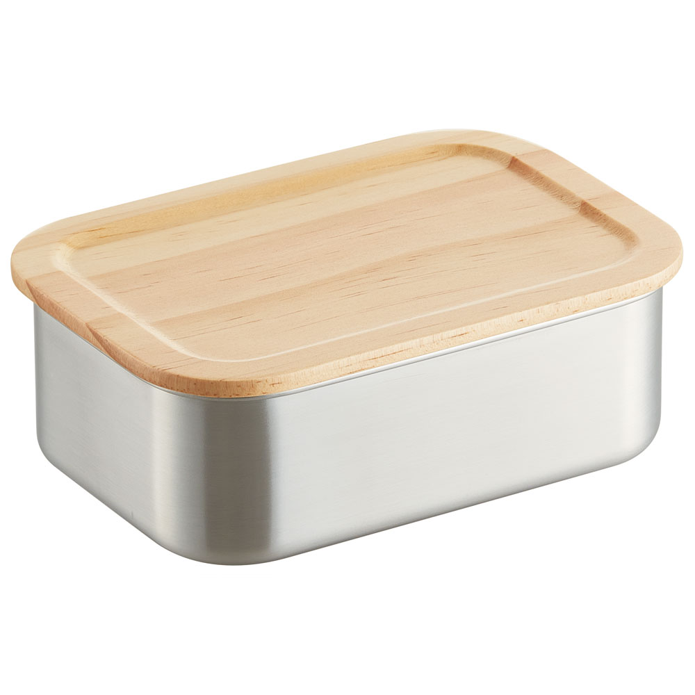 [〜11月18日迄 P15倍]木蓋付き ステンレス フード コンテナー 650ml 容器 パッキン付き STCN7 スケーター skater 木目 おしゃれ シンプル【フタ 付き 食材 食品 保存 保管】