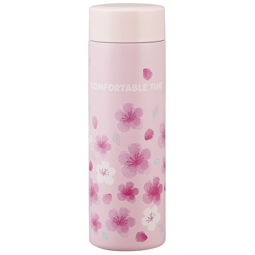 超軽量 水筒 350 350ml 直飲み 軽い 保温 保冷 少量 おしゃれ 大人 レディース skater スケーター STYL4 桜柄 コンフォタブル【オシャレ カラー 外出 就寝 学生 子供 子ども】のサムネイル