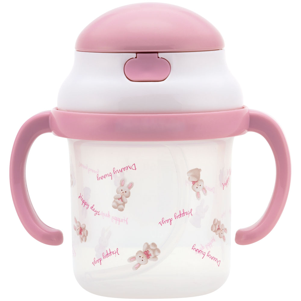 [4日〜10日 P15倍]ストローマグ 230ml 両手 ストロー マグ ベビーマグ ワンタッチ キャラクター skater スケーター KSH2 ぬいぐるみ うさぎ ウサギ 女の子 男の子【かわいい 8ヶ月 ベビー コップ カップ ストローボトル】