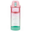 ドリンク マーカー ボトル 1000ml 1L 水筒 直飲み 水分補給 メモリ付き 透明 スケーター skater PDMK10 ピンク&ミント 男の子 女の子...