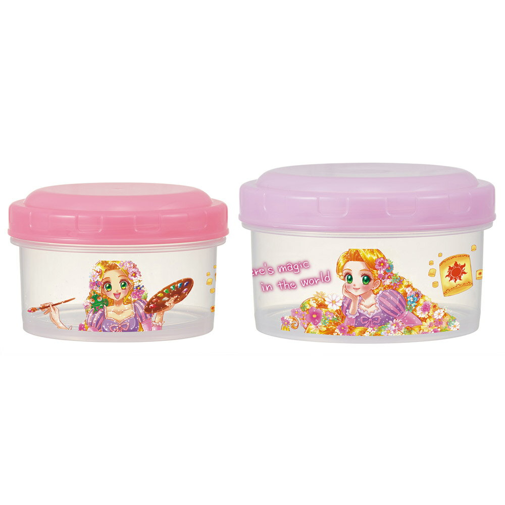 [5月30日 P10倍]抗菌 丸型 フード コンテナー S/Mセット 弁当箱 保存容器 小物入れ コンパクト skater スケーター RFC2SAG 中川翔子 塔の上のラプンツェル ラプンツェル【フードコンテナ キャラクター 収納 食洗機 レンジ 対応】のサムネイル