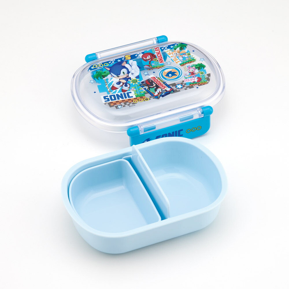 Skater Lunch Box One Step Range Dishwasher Lunch Box 360ml One Step Lunch Box Round Skater QAF2BAG Sonic Goods Character [Cute Lunch Box Dishwasher Fashionable Range Kindergarten Slim Kids] — vista 2