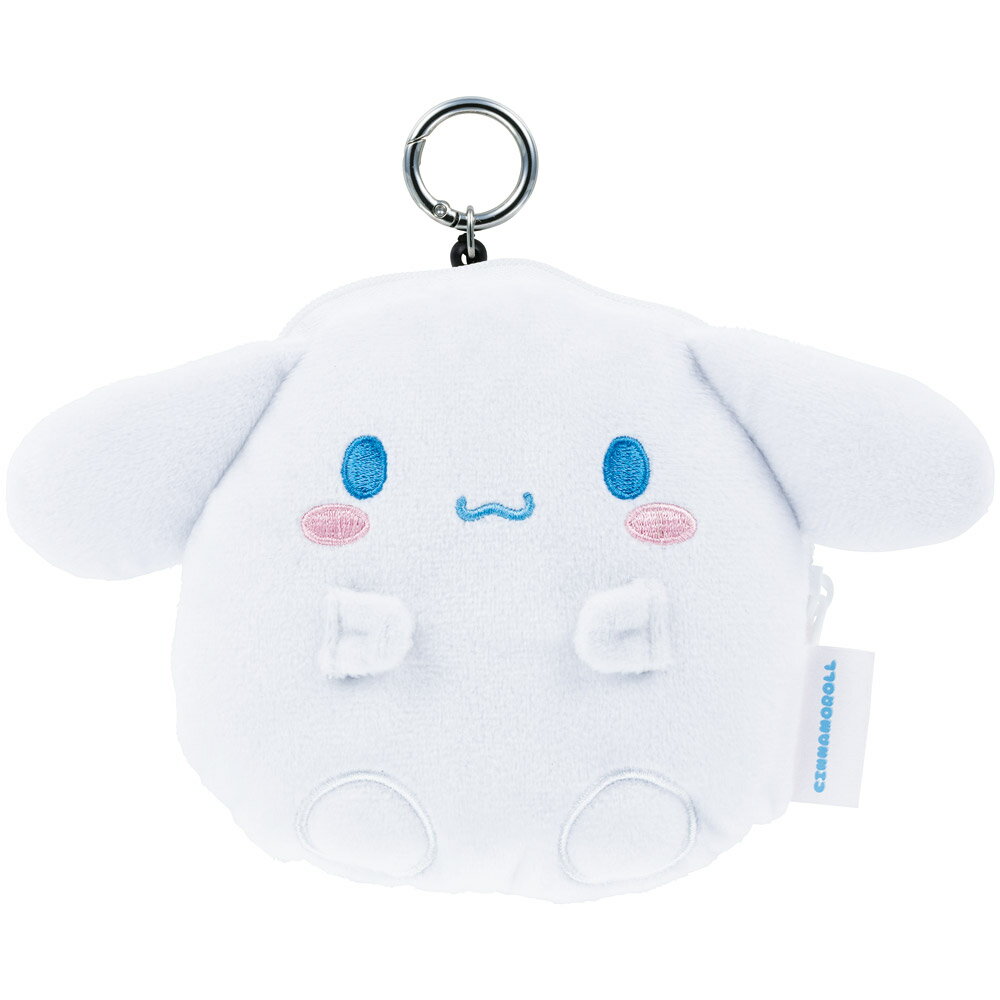 [〜11月18日迄 P20倍]リール付き ぬいぐるみ ポーチ 小物入れ キャラクター かわいい 小物 収納 スケーター skater ZRNP1 シナモロール シナモン サンリオ 女の子 女子【ふかふか クッション仕様 ファスナー開閉式】