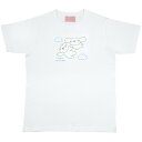 Tシャツ シャツ 半袖 Lサイズ クルーネック 丸首 服 綿 コットン 白 ホワイト スケーター skater ZTS17 シナモロール すこぶる動くウサギ シナモン サンリオ【キャラクター プリント かわいい】