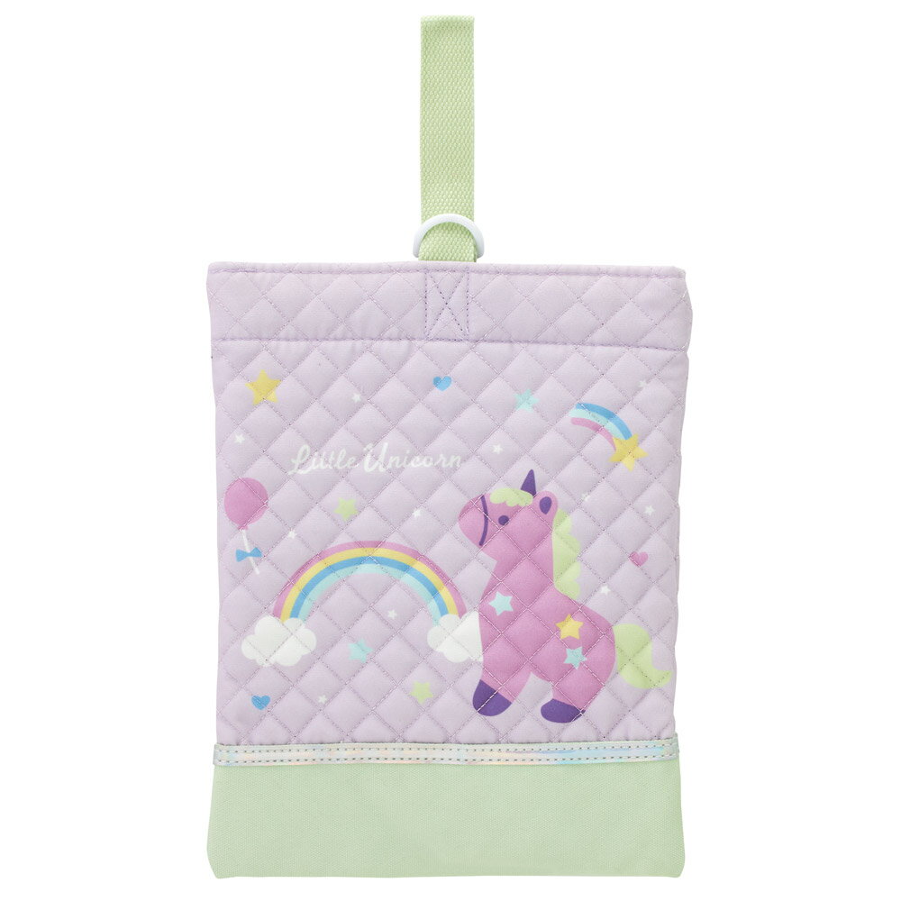 [9月11日〜1日まで P20倍]お出かけ 通園 通学 靴入れ 上靴入れ ネームタグ付き 子供 スケーター skater KBS1 リトルユニコーン ユニコーン柄 メルヘン 女の子 女子【上靴入れ 幼稚園 保育園 小学校 こども キッズ】