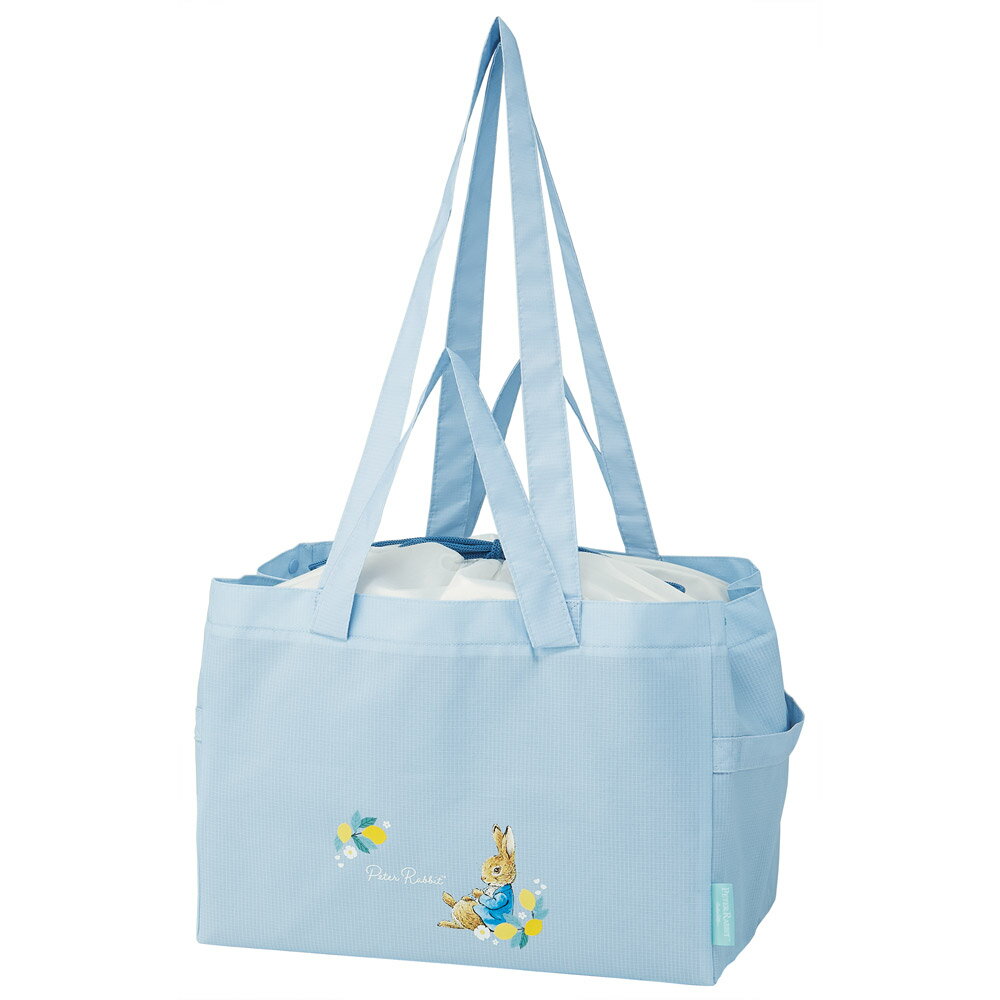 [〜12月3日17時まで P10倍]スケーター サイドベルト付き レジ カゴ バッグ エコ マイ かばん 買い物 便利 2WAY skater KBR28 ピーターラビット シトロン うさぎ 女子 女性 レディース【キャラクター かわいい 手持ち ショルダー持ち 2通りの持ち手】