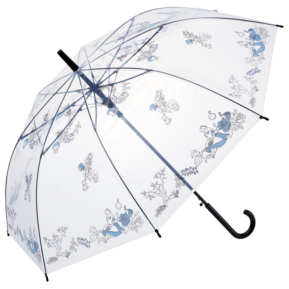 乐天商城 - [4月22日〜5月20日 P20倍]スケーター ビニール傘 傘 60cm 子供用 キッズ 小学生 ジュニア お洒落 ジャンプ傘 軽い skater UBV4 ふしぎの国の アリス ディズニー 女性 女子【レディース 可愛い 丈夫 長傘 雨傘 透明 子供 かさ】