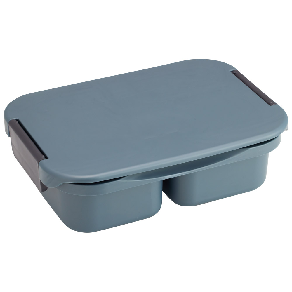 金属制  - [4月1日〜4月20日 P10倍]抗菌 セパレート型 弁当箱 900ml タイト ランチボックス 1段 一体型仕切り スケーター skater PTLBS9AG アッシュカラー アッシュブルー【お弁当 一段 大人 子供 レンジ 食洗機 対応】