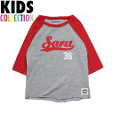 【全商品ポイント10倍!!】サンタスティック キッズ SANTASTIC! KID'S Baseball Tee ベースボール Tシャツ ラグラン 七分袖 キッズ 子供服 レッド×グレー