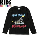 ポイント5倍 NINE RULAZ LINE（ナインルーラーズ） キッズ 子供服 ROCKERS NYC Collaboration Revolution Kids L/S Tee 長袖 ROCKERS NYC コラボ ブラック NRKAW16-003