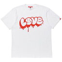 正規取扱店 サンタスティック Tシャツ メンズ レディース SANTASTIC LOVE T-Shirt 半袖 ロゴ マンガ 漫画 TOKYO TRIBE 井上三太 コットン プレゼント ホワイト S-XXL E520014