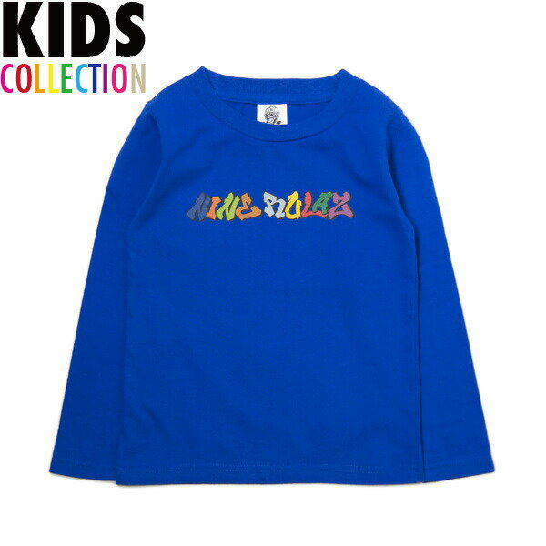 楽天CASSETTE　PUNCHNINE RULAZ LINE キッズ ナインルーラーズ Kid's Graffiti Logo L/S Tee 長袖 Tシャツ ロンT 子供服 NRKAW17-004 ブルー