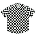 7ユニオン シャツ 半袖 オープンカラー 7UNION Checker Shirt IPVW-017C BLACK WHITE ブラック ホワイト