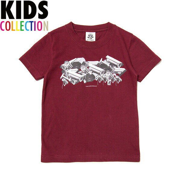 ナインルーラーズ キッズ Tシャツ 半袖 子供服 NINE RULAZ Kids' Serveillance Camera Tee NRKSS18-005 バーガンディー