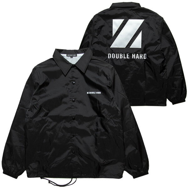 楽天CASSETTE　PUNCHポイント最大8倍 正規取扱店 ダブルハード コーチジャケット 送料無料 DOUBLE HARD New Logo Coach Jacket ウインドブレーカー ダンス ブラック M-XXL DH2022S01